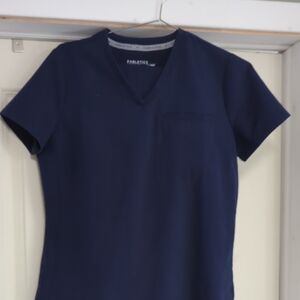 Fabletics Deep Blue V-Neck Top (Small) & Jogger Pants (Medium Tall)